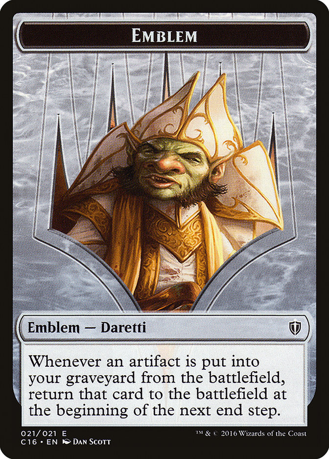 Daretti, Scrap Savant Emblem // Thopter Double-Sided Token [Commander 2016 Tokens] | Silver Goblin