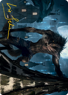 Stalking Predator Art Card (Gold-Stamped Signature) [Innistrad: Midnight Hunt Art Series] | Silver Goblin