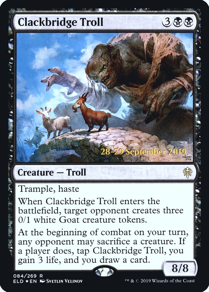 Clackbridge Troll [Throne of Eldraine Prerelease Promos] | Silver Goblin