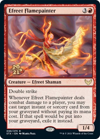 Efreet Flamepainter [Strixhaven: School of Mages Prerelease Promos] | Silver Goblin