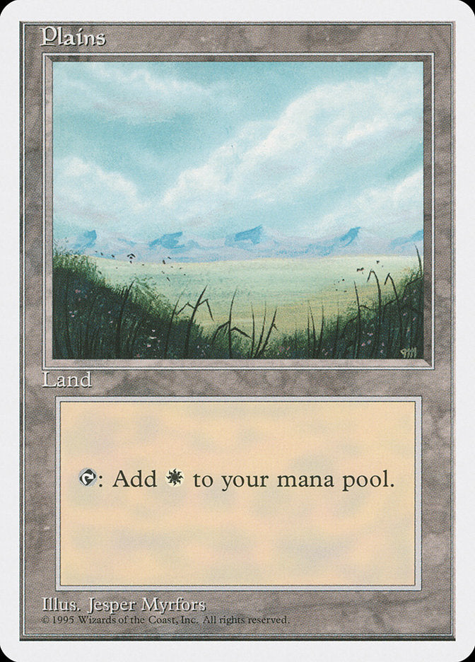 Plains (No Trees / Signature on Right) [Fourth Edition] | Silver Goblin