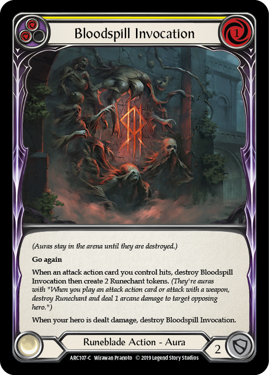 Bloodspill Invocation (Yellow) [ARC107-C] (Arcane Rising)  1st Edition Normal | Silver Goblin