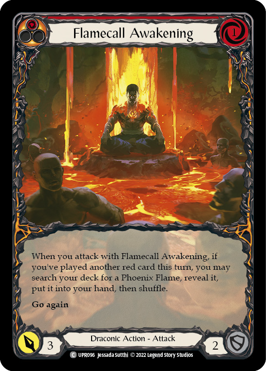Flamecall Awakening (Extended Art) [UPR096] (Uprising)  Rainbow Foil | Silver Goblin