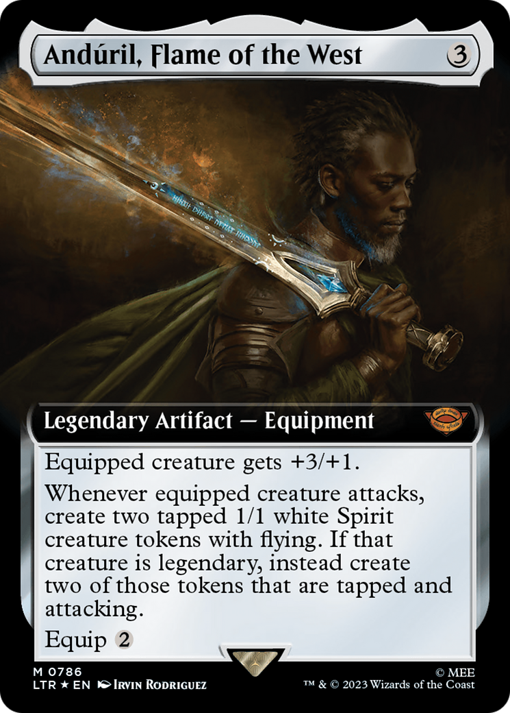 Anduril, Flame of the West (Extended Art) (Surge Foil) [The Lord of the Rings: Tales of Middle-Earth] | Silver Goblin