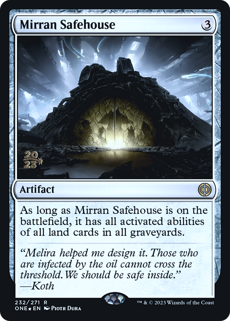 Mirran Safehouse [Phyrexia: All Will Be One Prerelease Promos] | Silver Goblin