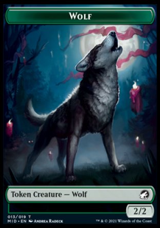 Wolf // Elemental Double-Sided Token [Innistrad: Midnight Hunt Tokens] | Silver Goblin