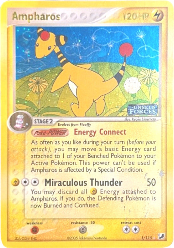 Ampharos (1/115) (Stamped) [EX: Unseen Forces] | Silver Goblin