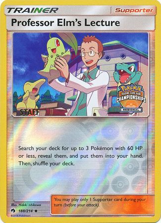 Professor Elm's Lecture (188/214) (Regional Championship Promo Staff) [Sun & Moon: Lost Thunder] | Silver Goblin