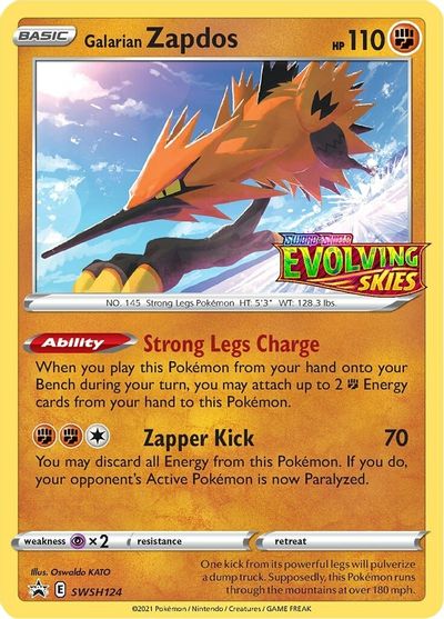 Galarian Zapdos (SWSH124) (Prerelease Promo) [Sword & Shield: Black Star Promos] | Silver Goblin