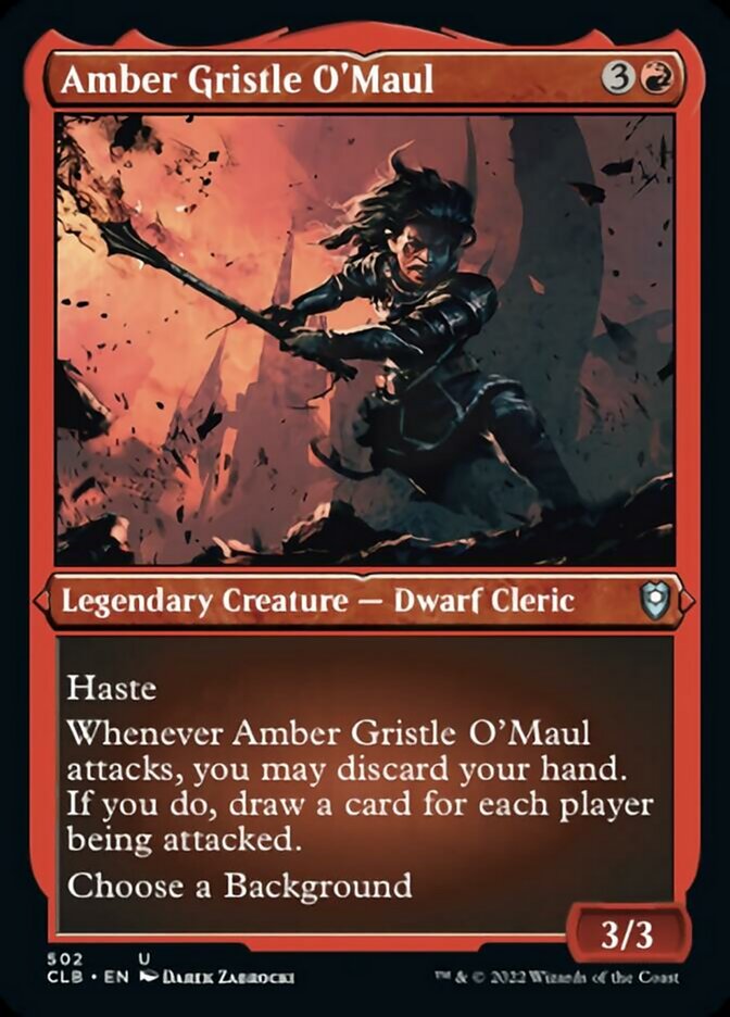 Amber Gristle O'Maul (Foil Etched) [Commander Legends: Battle for Baldur's Gate] | Silver Goblin
