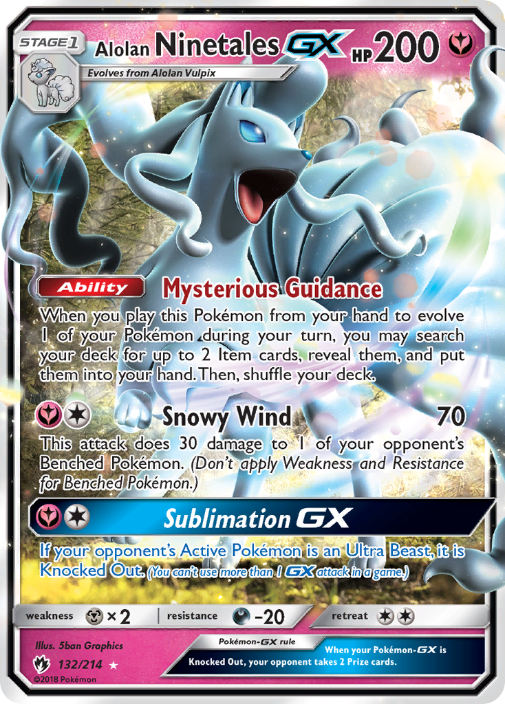 Alolan Ninetales GX (132/214) [Sun & Moon: Lost Thunder] | Silver Goblin