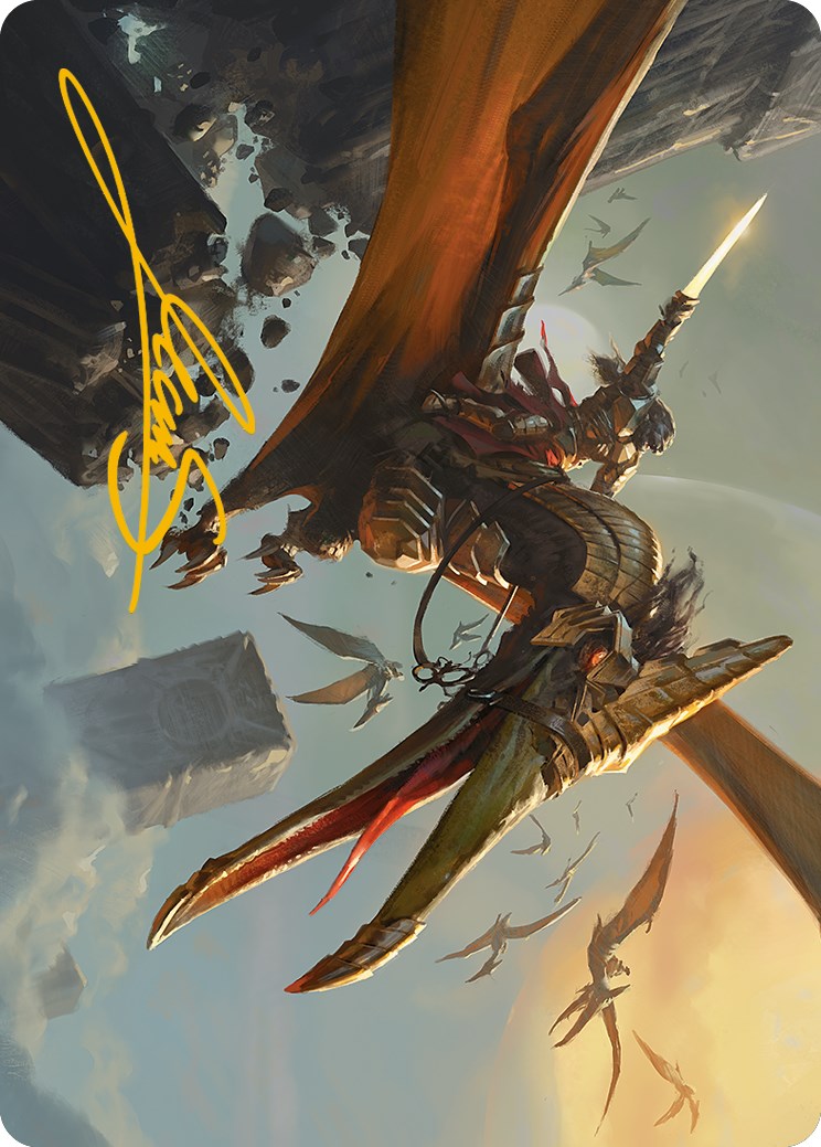 Skyhunter Strike Force Art Card (Gold-Stamped Signature) [Phyrexia: All Will Be One Art Series] | Silver Goblin