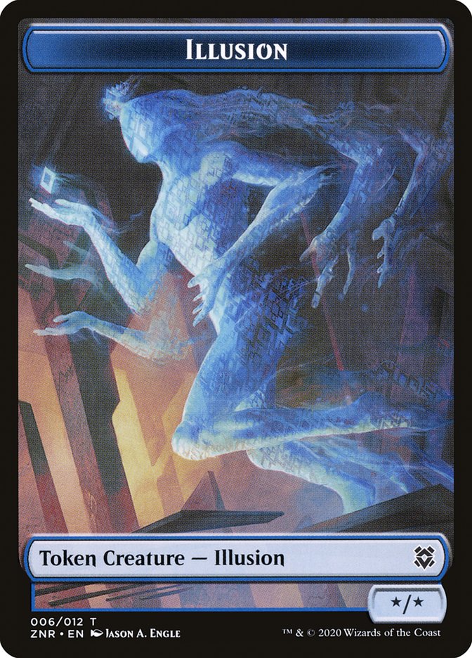 Hydra // Illusion Double-Sided Token [Zendikar Rising Tokens] | Silver Goblin