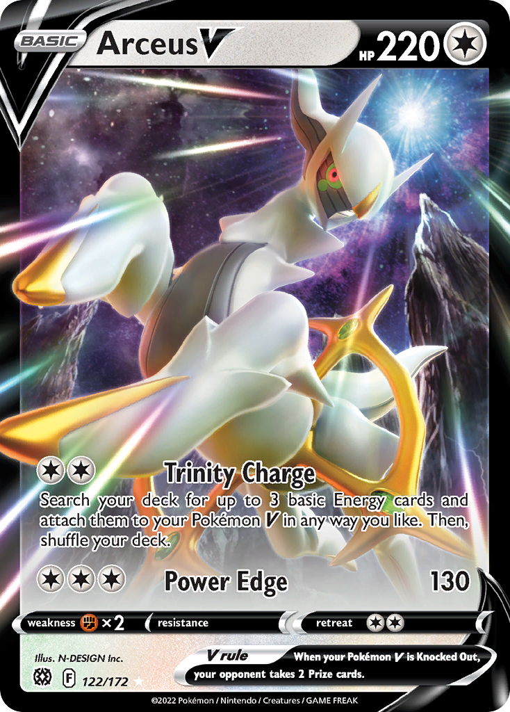 Arceus V (122/172) (Metal Card) [Sword & Shield: Brilliant Stars] | Silver Goblin