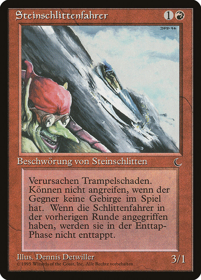 Goblin Rock Sled (German) - "Steinschlittenfahrer" [Renaissance] | Silver Goblin