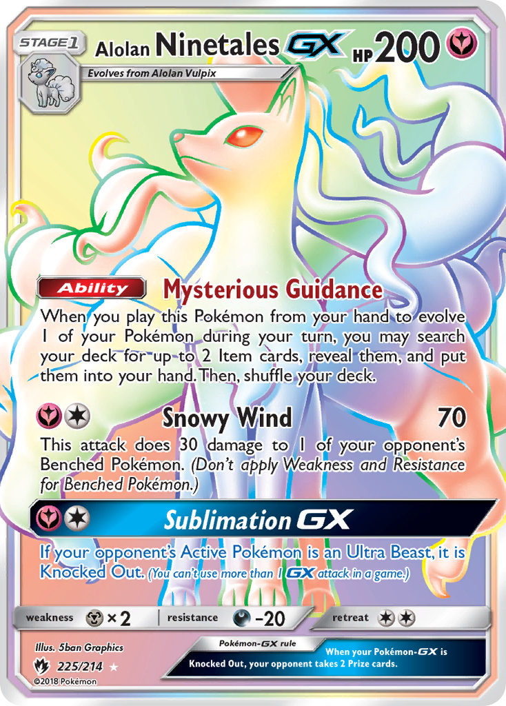 Alolan Ninetales GX (225/214) [Sun & Moon: Lost Thunder] | Silver Goblin