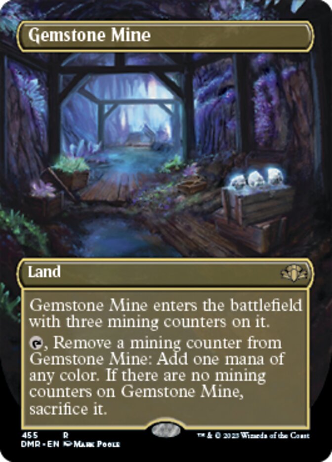 Gemstone Mine (Borderless Alternate Art) [Dominaria Remastered] | Silver Goblin