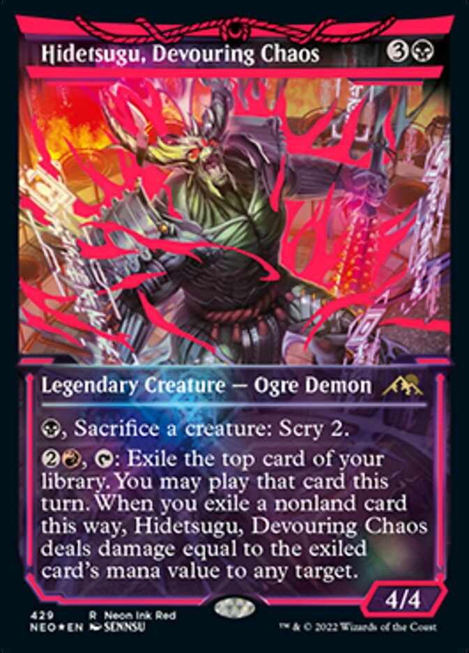Hidetsugu, Devouring Chaos (Neon Ink Red) [Kamigawa: Neon Dynasty] | Silver Goblin