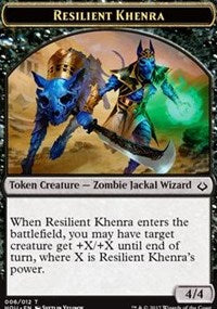 Resilient Khenra // Zombie Double-Sided Token [Hour of Devastation Tokens] | Silver Goblin