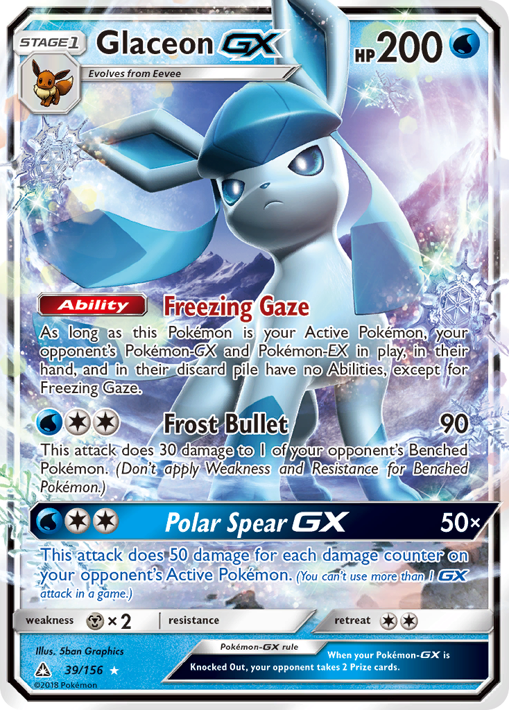 Glaceon GX (39/156) [Sun & Moon: Ultra Prism] | Silver Goblin