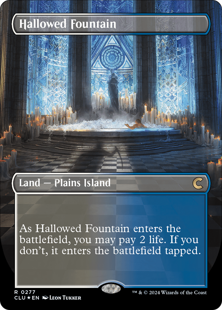 Hallowed Fountain (Borderless) [Ravnica: Clue Edition] | Silver Goblin