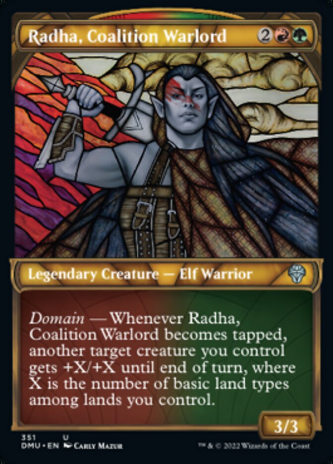 Radha, Coalition Warlord (Showcase Textured) [Dominaria United] | Silver Goblin