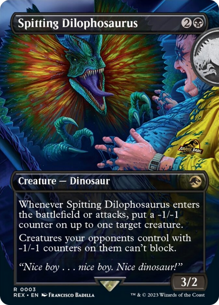 Spitting Dilophosaurus (Borderless) [Jurassic World Collection] | Silver Goblin