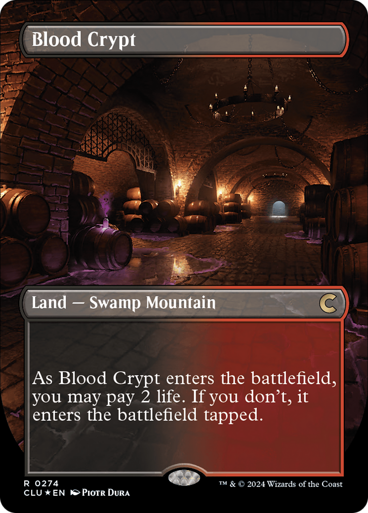 Blood Crypt (Borderless) [Ravnica: Clue Edition] | Silver Goblin