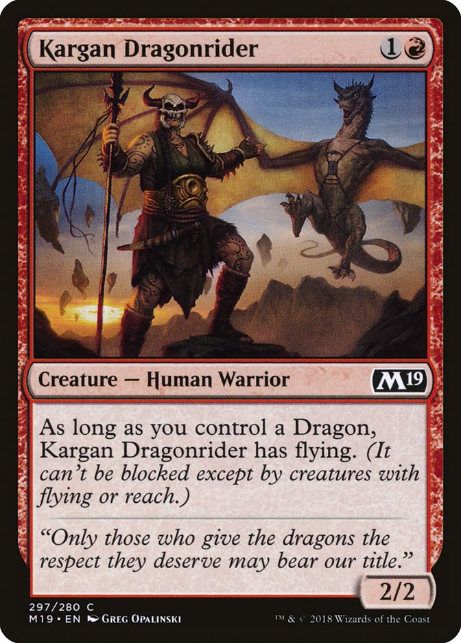 Kargan Dragonrider [Core Set 2019] | Silver Goblin