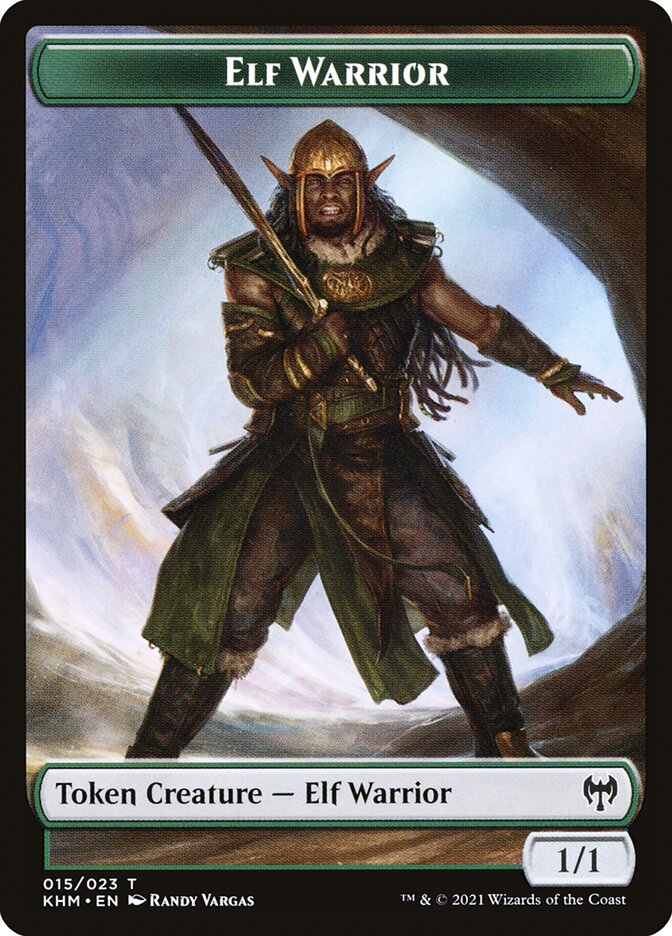 Elemental // Elf Warrior Double-Sided Token [Kaldheim Commander Tokens] | Silver Goblin