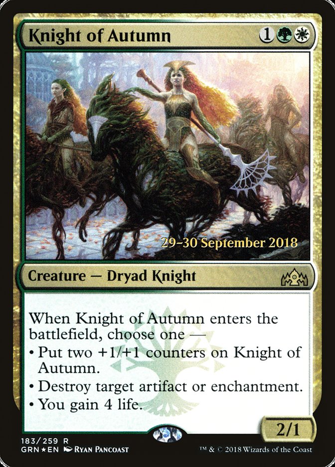 Knight of Autumn [Guilds of Ravnica Prerelease Promos] | Silver Goblin