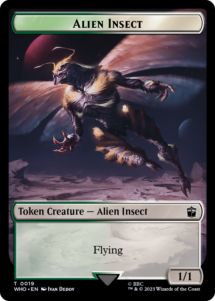 Fish // Alien Insect Double-Sided Token [Doctor Who Tokens] | Silver Goblin