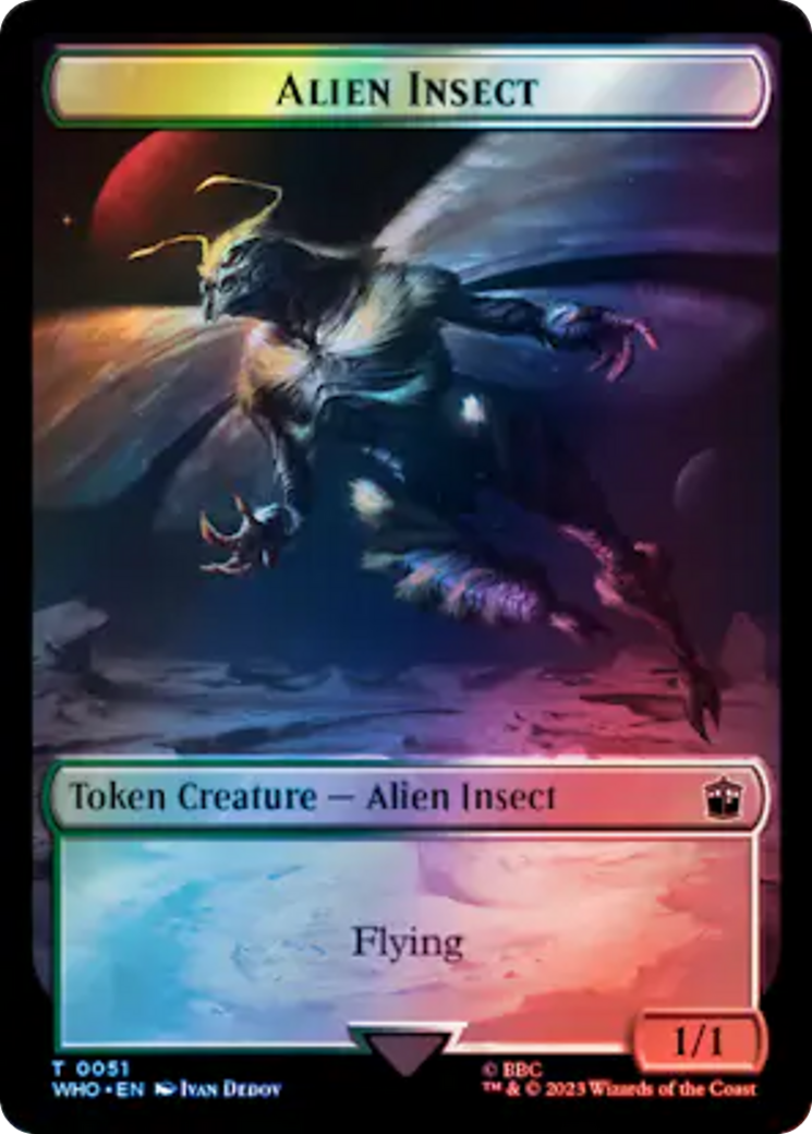 Alien // Alien Insect Double-Sided Token (Surge Foil) [Doctor Who Tokens] | Silver Goblin