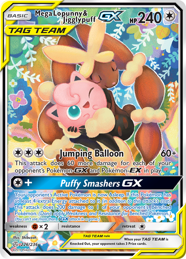 Mega Lopunny & Jigglypuff GX (226/236) [Sun & Moon: Cosmic Eclipse] | Silver Goblin