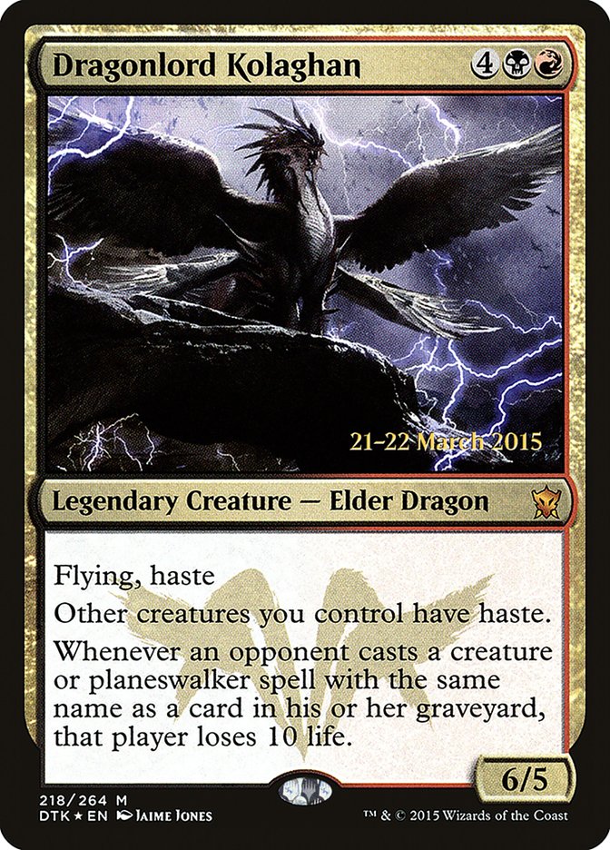 Dragonlord Kolaghan [Dragons of Tarkir Prerelease Promos] | Silver Goblin