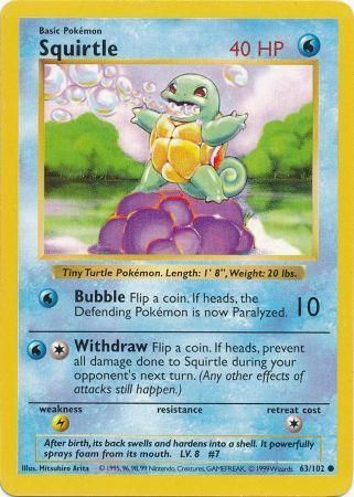 Squirtle (63/102) [Base Set Shadowless Unlimited] | Silver Goblin