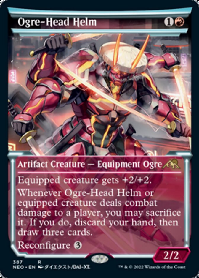 Ogre-Head Helm (Showcase Soft Glow) [Kamigawa: Neon Dynasty] | Silver Goblin