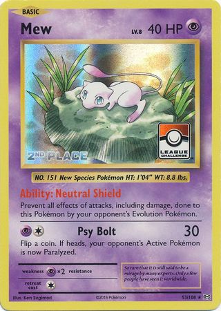 Mew (53/108) (League Promo 2nd Place) [XY: Evolutions] | Silver Goblin