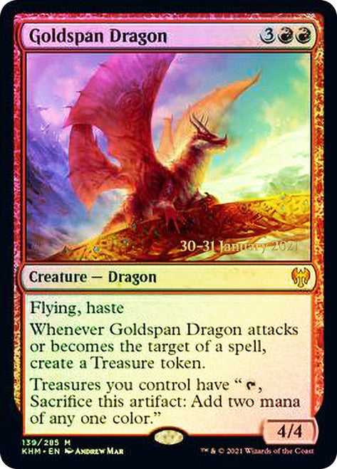 Goldspan Dragon [Kaldheim Prerelease Promos] | Silver Goblin