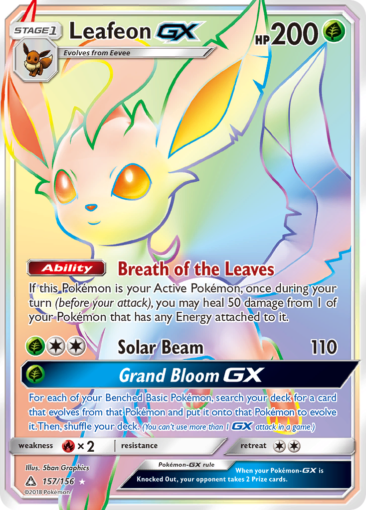 Leafeon GX (157/156) [Sun & Moon: Ultra Prism] | Silver Goblin