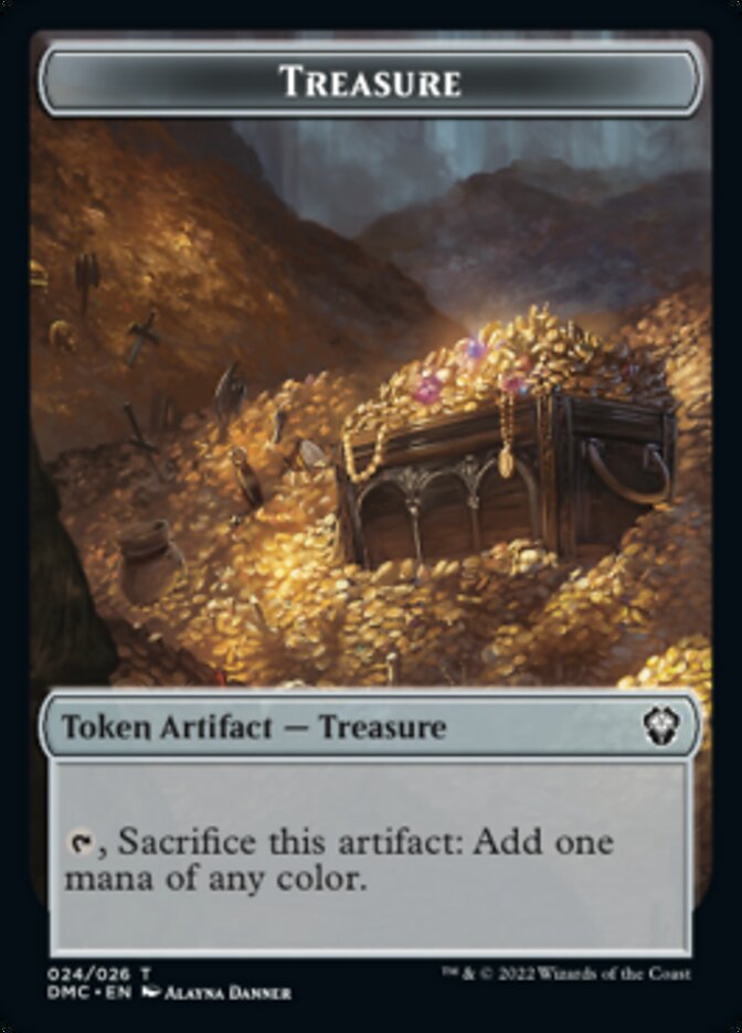 Elephant // Treasure Double-Sided Token [Dominaria United Commander Tokens] | Silver Goblin