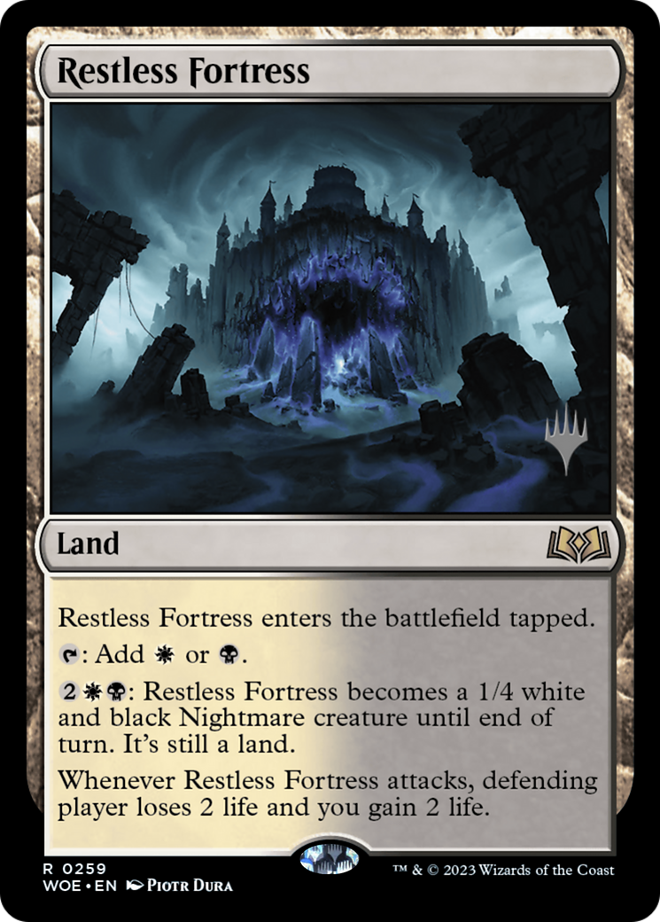 Restless Fortress (Promo Pack) [Wilds of Eldraine Promos] | Silver Goblin