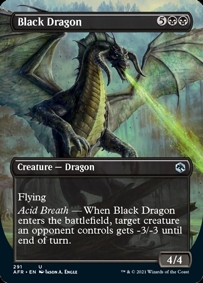 Black Dragon (Borderless Alternate Art) [Dungeons & Dragons: Adventures in the Forgotten Realms] | Silver Goblin