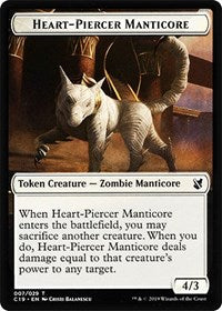 Heart-Piercer Manticore // Dragon Double-Sided Token [Commander 2019 Tokens] | Silver Goblin