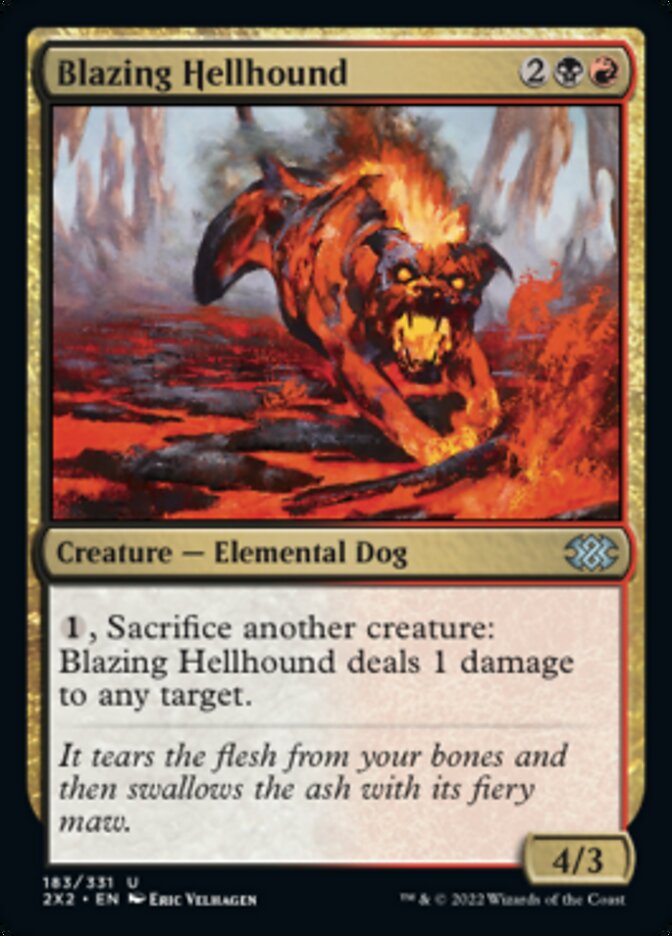 Blazing Hellhound [Double Masters 2022] | Silver Goblin