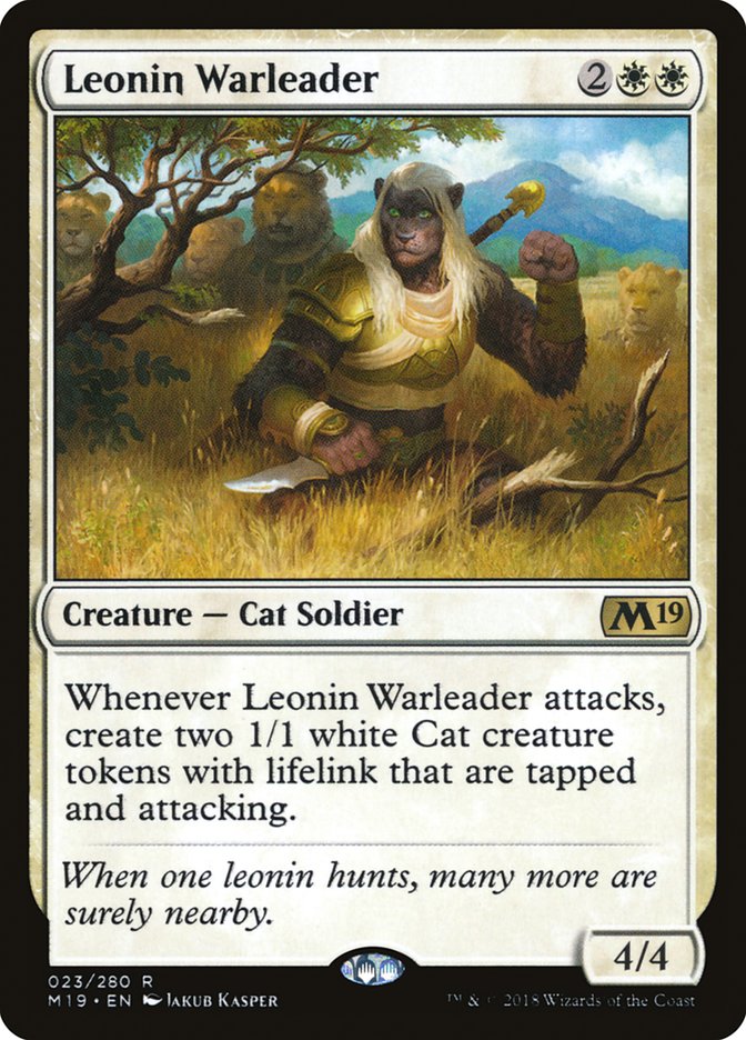 Leonin Warleader [Core Set 2019] | Silver Goblin