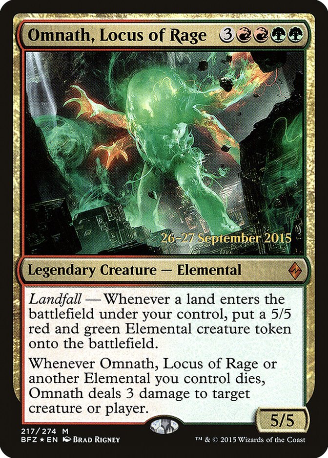 Omnath, Locus of Rage [Battle for Zendikar Prerelease Promos] | Silver Goblin