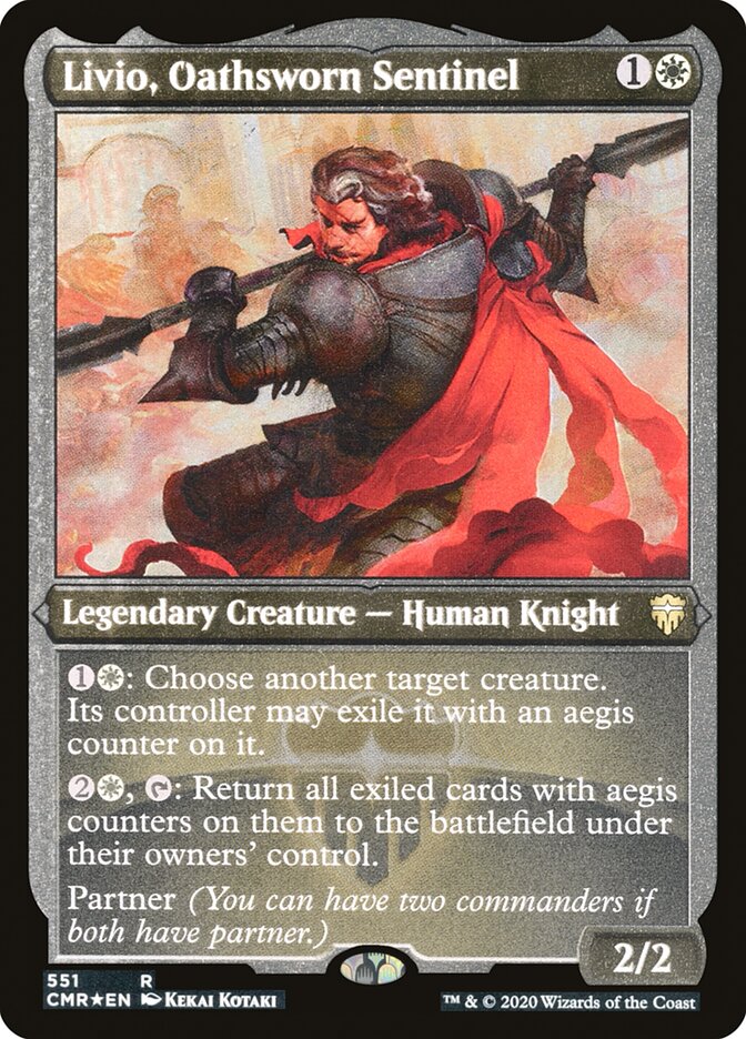 Livio, Oathsworn Sentinel (Etched) [Commander Legends] | Silver Goblin