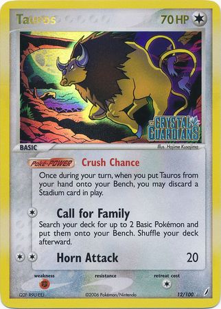 Tauros (12/100) (Stamped) [EX: Crystal Guardians] | Silver Goblin