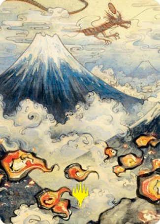 Mountain Art Card (Gold-Stamped Signature) [Kamigawa: Neon Dynasty Art Series] | Silver Goblin